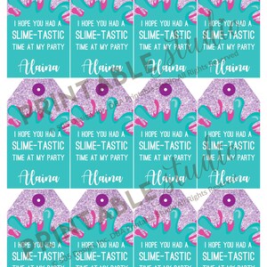 Slime Favor Tags - Printable Slime Party Favor Tags - Instant Download ...