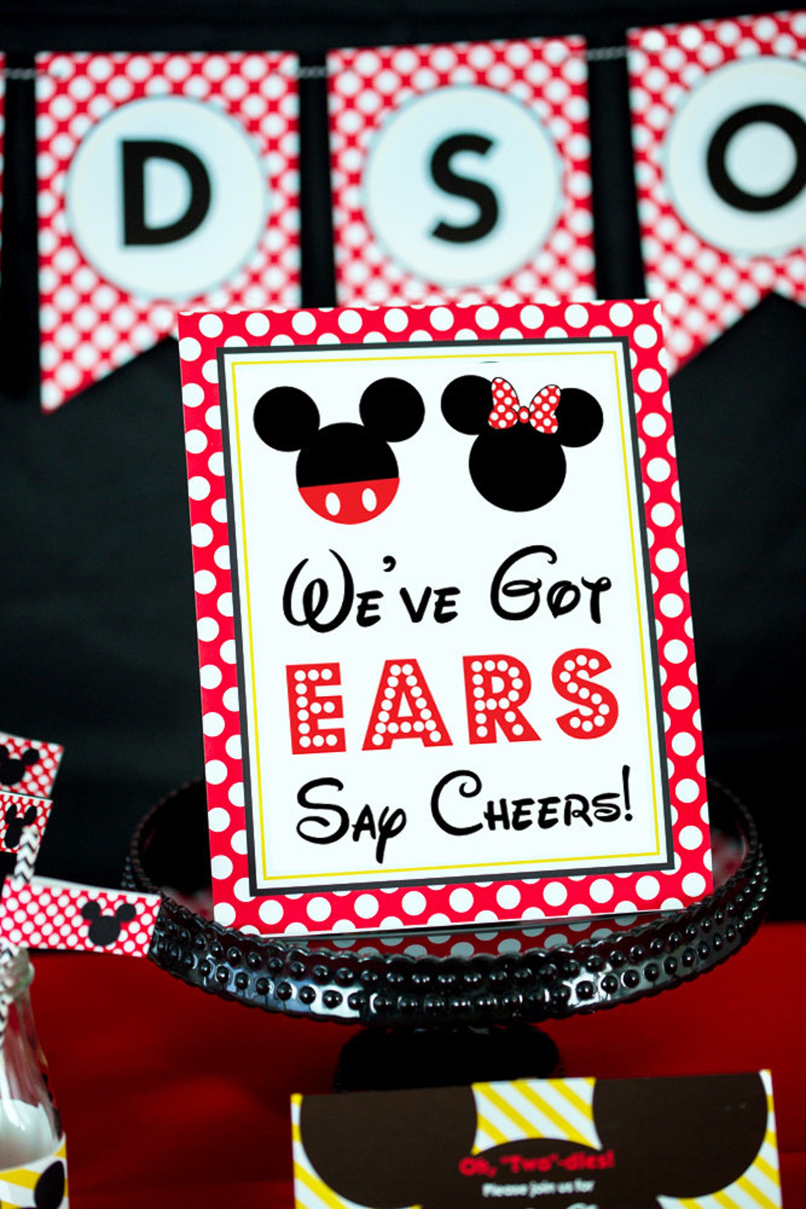 We've Got Ears Say Cheers Sign Instant Download Mickey & Minnie Mouse Party Sign Printable