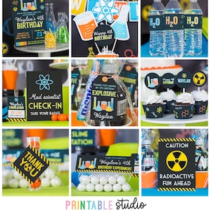 Science Birthday Decorations, Science Party Decorations,  Mad Scientist Party, Boys Science Decorations, STEM Party Decor Blue Science Party
