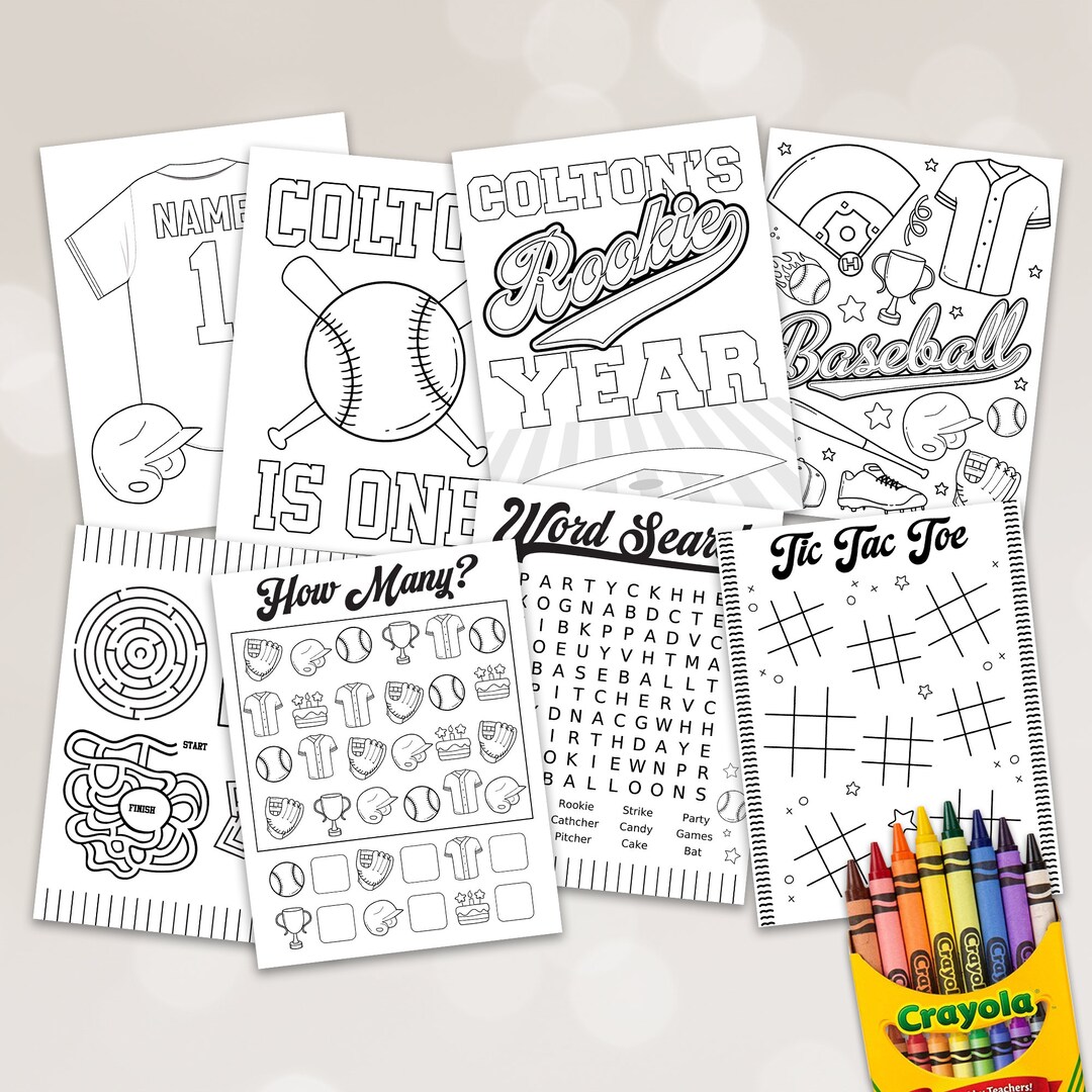Baseball Party Coloring Pages Baseball Activity Pages Baseball Birthday ...