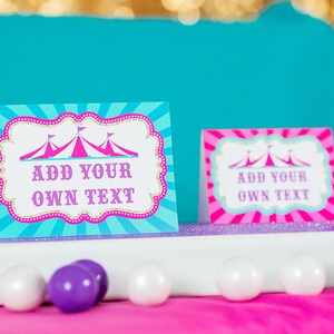 Carnival Party Food Labels INSTANT DOWNLOAD Circus Party Food Labels ...