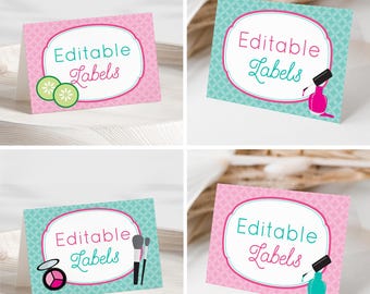 Spa Party Food Labels INSTANT DOWNLOAD | Spa Party Signs | Nail Polish Make Up Birthday Party by Printable Studio