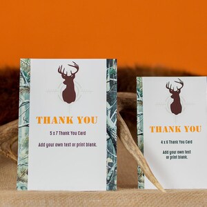 Hunting Thank You Card Hunting Party Thank You Card Printable Hunting ...