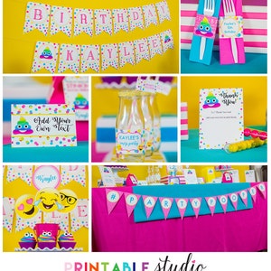 Emoji Party Decorations INSTANT DOWNLOAD Printable Party Pooper Birthday Party by Printable Studio image 2