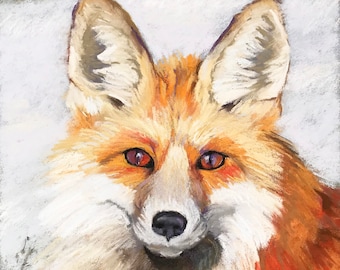 Original Painting of Red Fox in Winter Wildlife Art