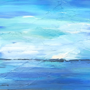 Painting Sea Scape Acrylic Abstract Landscape