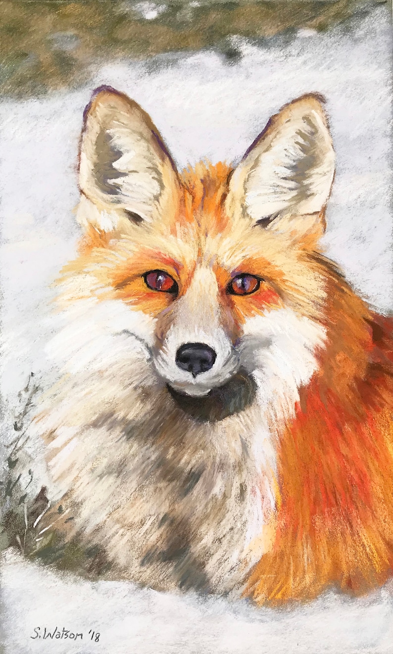 Pintura original del zorro rojo en el arte de la vida | Etsy