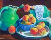 Original Painting of Peaches and Ball Jar