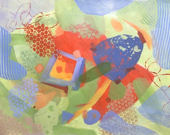 Original Abstract Acrylic Painting Colorful Art