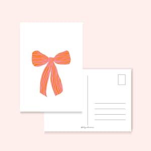 Pink/orange bow - postcard