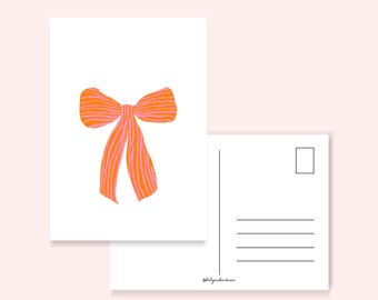 Fiocco rosa/arancione - cartolina