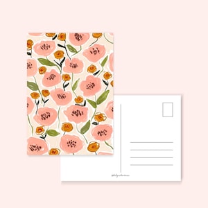 Flowers pink - postcard