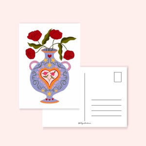 Bohemian vase -  postcard