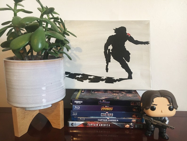 8x10 Stretched Canvas Hand Painted The Winter Soldier Bucky Barnes Painting