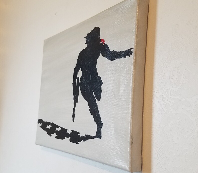 8x10 Stretched Canvas Hand Painted The Winter Soldier Bucky Barnes Painting