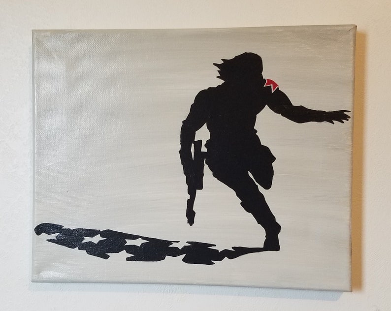 8x10 Stretched Canvas Hand Painted The Winter Soldier Bucky Barnes Painting
