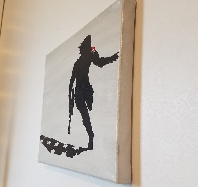 8x10 Stretched Canvas Hand Painted The Winter Soldier Bucky Barnes Painting