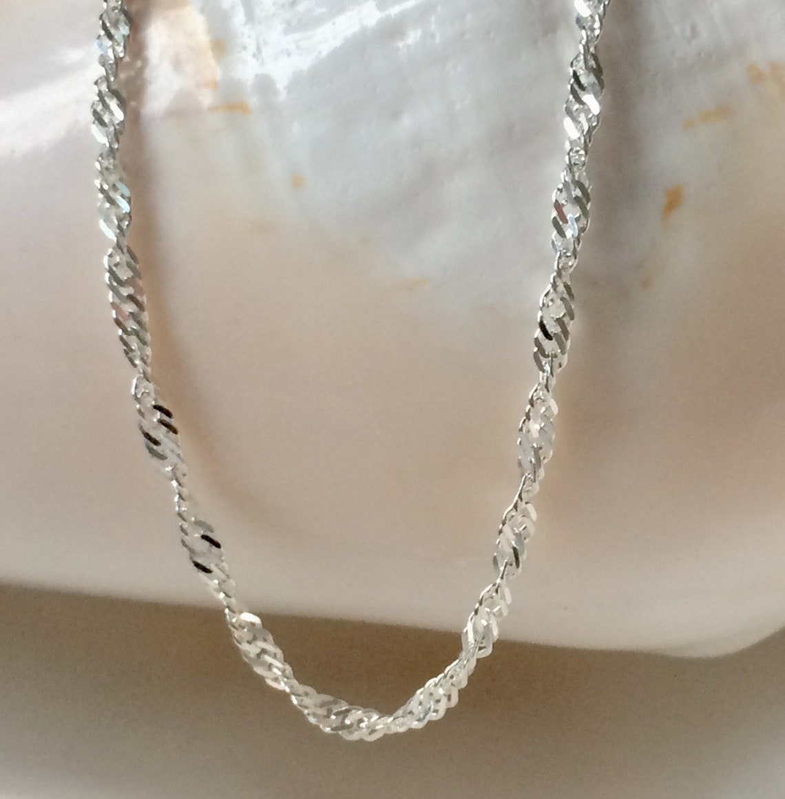 Sparkling Fancy Twist Necklace 925 Sterling Silver Necklace Etsy