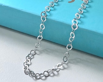 Handmade Sterling Silver Trace Chain Anklet: Adjustable Ankle Chain