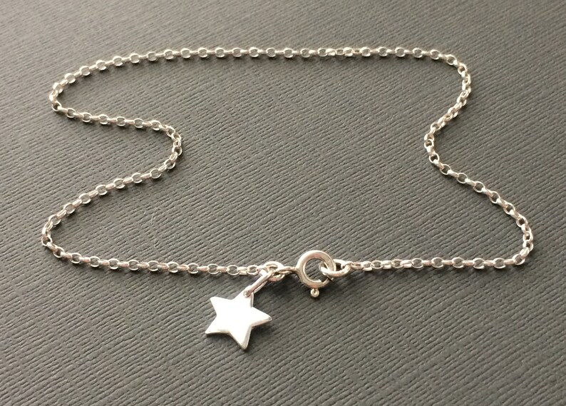 gift for her Sterling Silver Anklet handmade Boho Anklet Ankle Bracelet Ankle Chain Star Charm Anklet bridesmaid gift Star Anklet