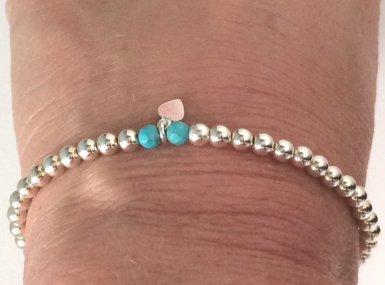 Sterling Silver Beaded Bracelet With Feather Charm and Etsy UK