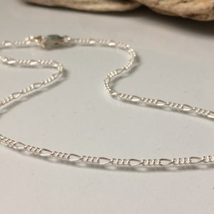 Silver Anklets for Women, Sterling Silver Ankle Bracelet, 925 Silver Figaro Ankle Chain, Personalised Anklet, Custom Sizes, Handmade