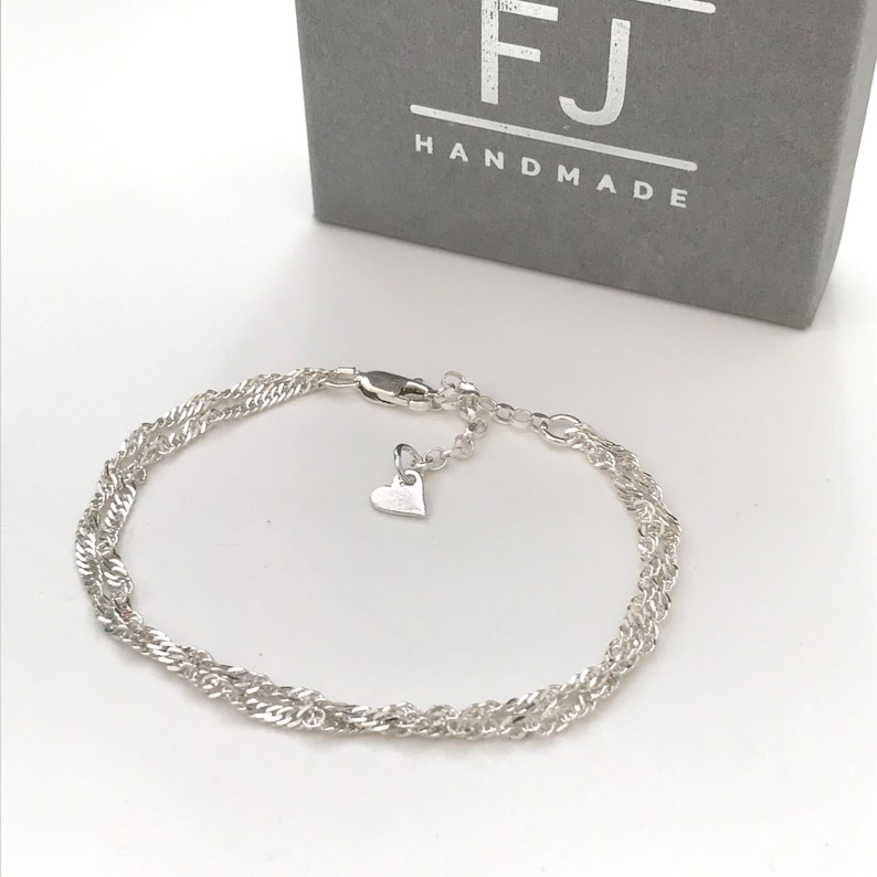 Sterling Silver Bracelet Sparkly Twisted Chain Bracelet UK Etsy UK