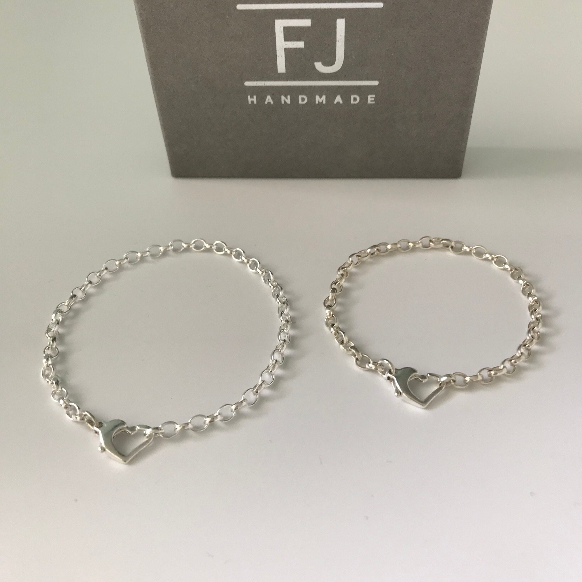 Sterling Silver Monogram Bracelet - 3 Sizes 7.5 inch / Small