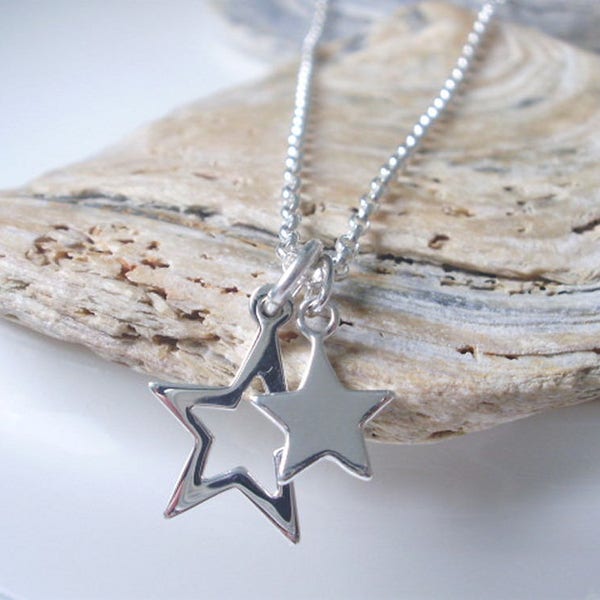 Star Necklace, Sterling Silver Star Pendant Necklace, Silver Necklace for Women, Dainty Necklace, Everyday Necklace, Friend gift, Handmade