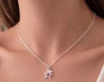 Sterling Silver Star Pendant Necklace: Dainty Layering Jewelry