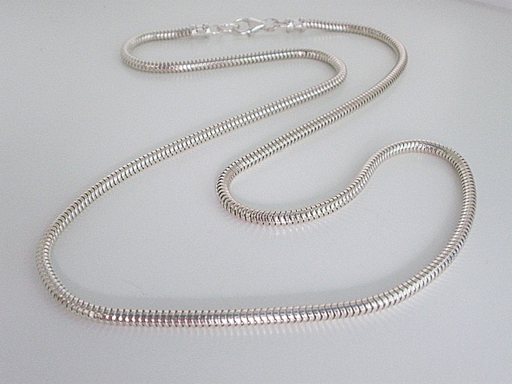 Snake Chain Necklace Mens Sterling Silver Necklace 3mm Solid Etsy