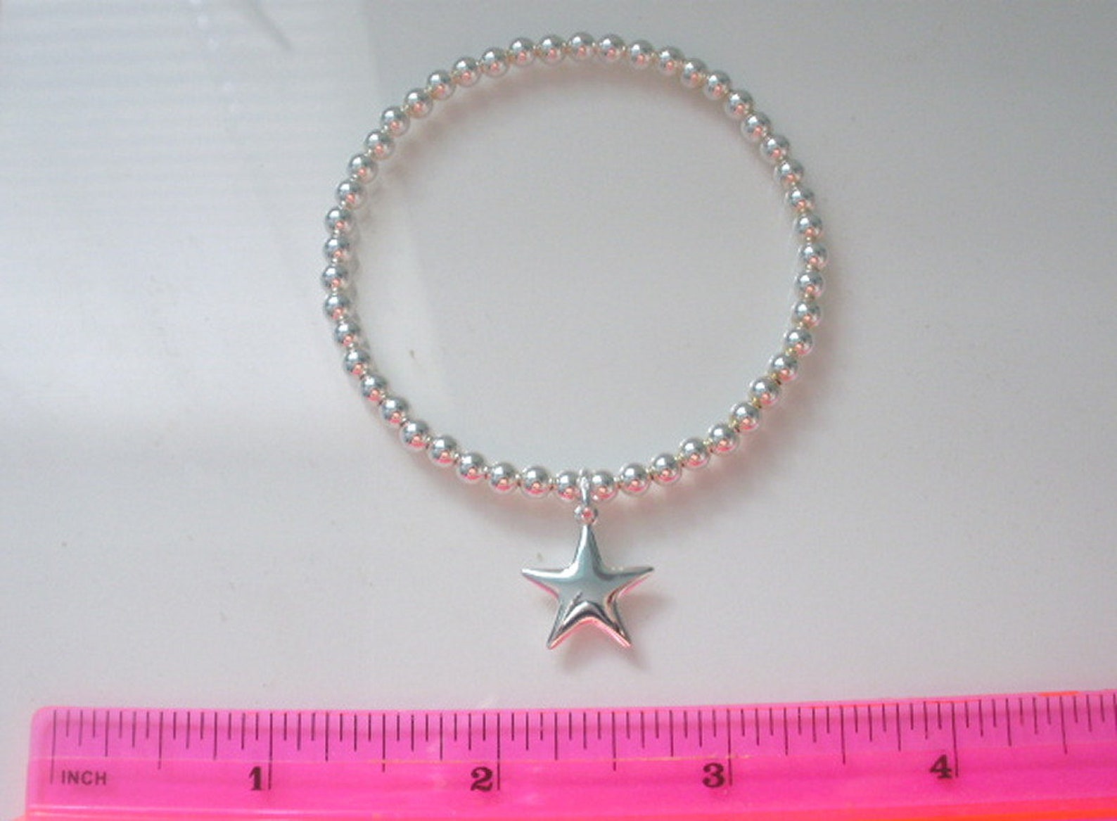Sterling Silver Star Charm Bracelet Beaded Wish Bracelet UK Etsy UK
