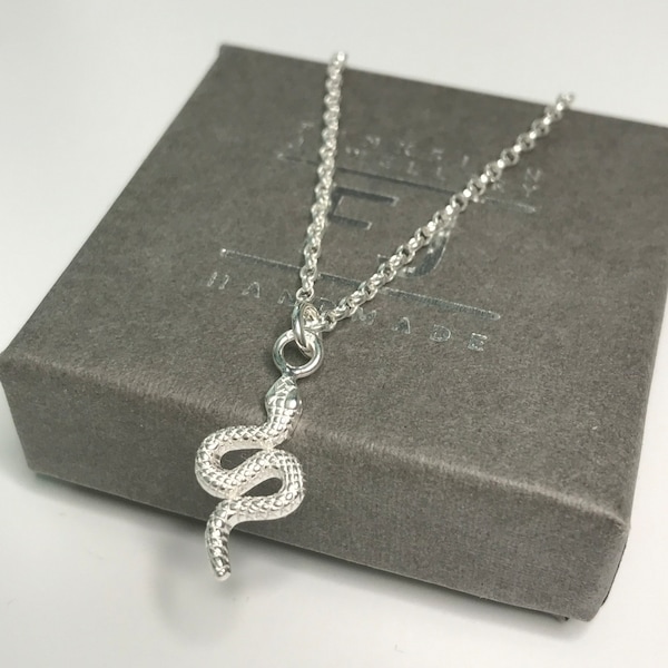 Sterling Silver Snake Charm Anklet, Belcher Ankle Chain, UK Handmade Ankle Bracelet Gift for Women, Custom Sizes