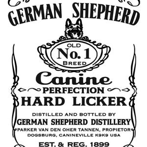Étiquette de whisky berger allemand SVG