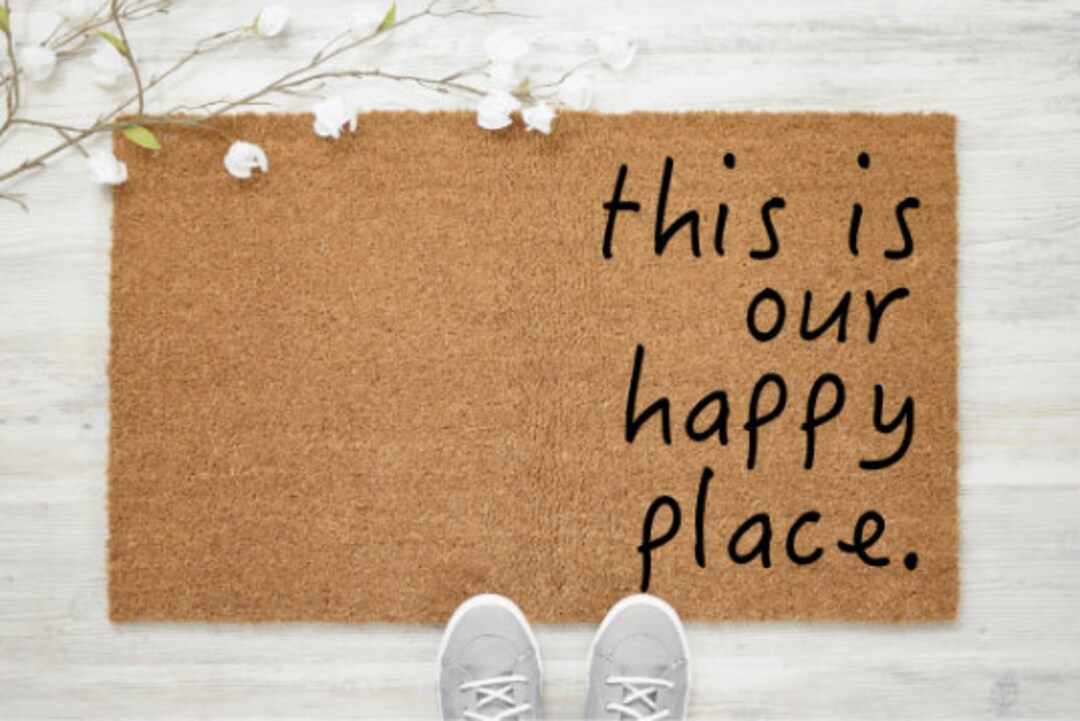 HAPPY PLACE DOORMAT cute doormat funny doormat funny mat hello