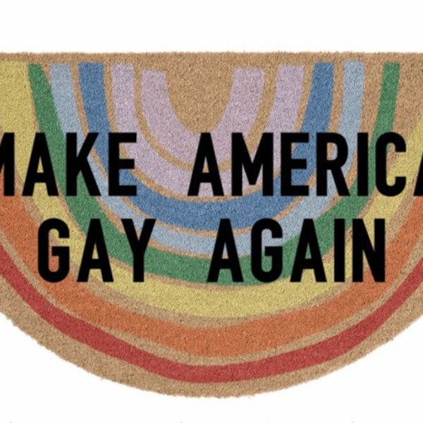 Make America Gay Again doormat, pride doormat, rainbow doormat, gay pride decor, funny doormat, LGBTQ