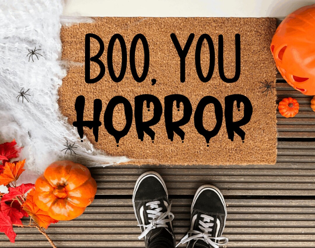 Boo You Horror Doormat, Halloween Doormat, Halloween Doormat Pumpkin