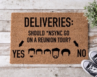 NSYNC Reunion Coir Doormat: Funny Millennial Gift