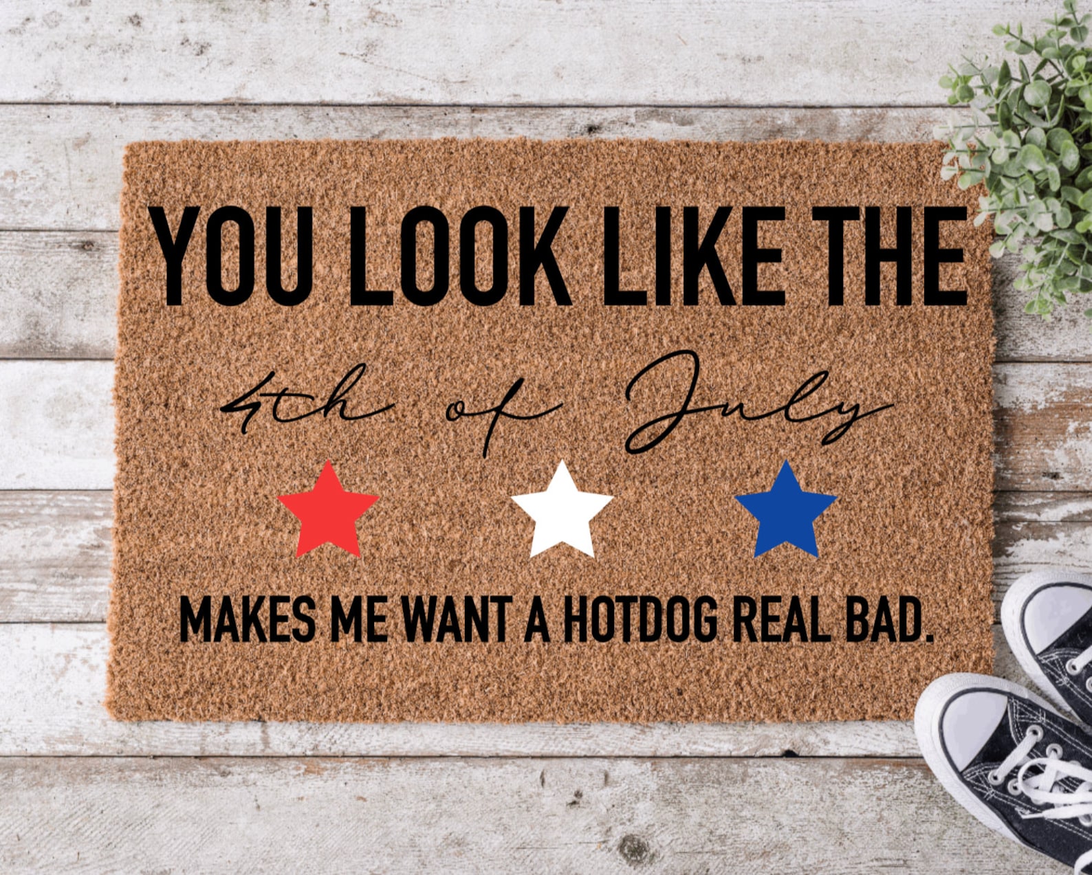 Funny 4th of July Coir Doormat: Jennifer Coolidge Inspired