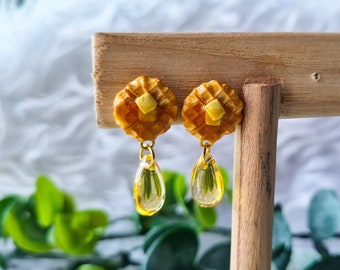 Honey Butter Waffle Earrings