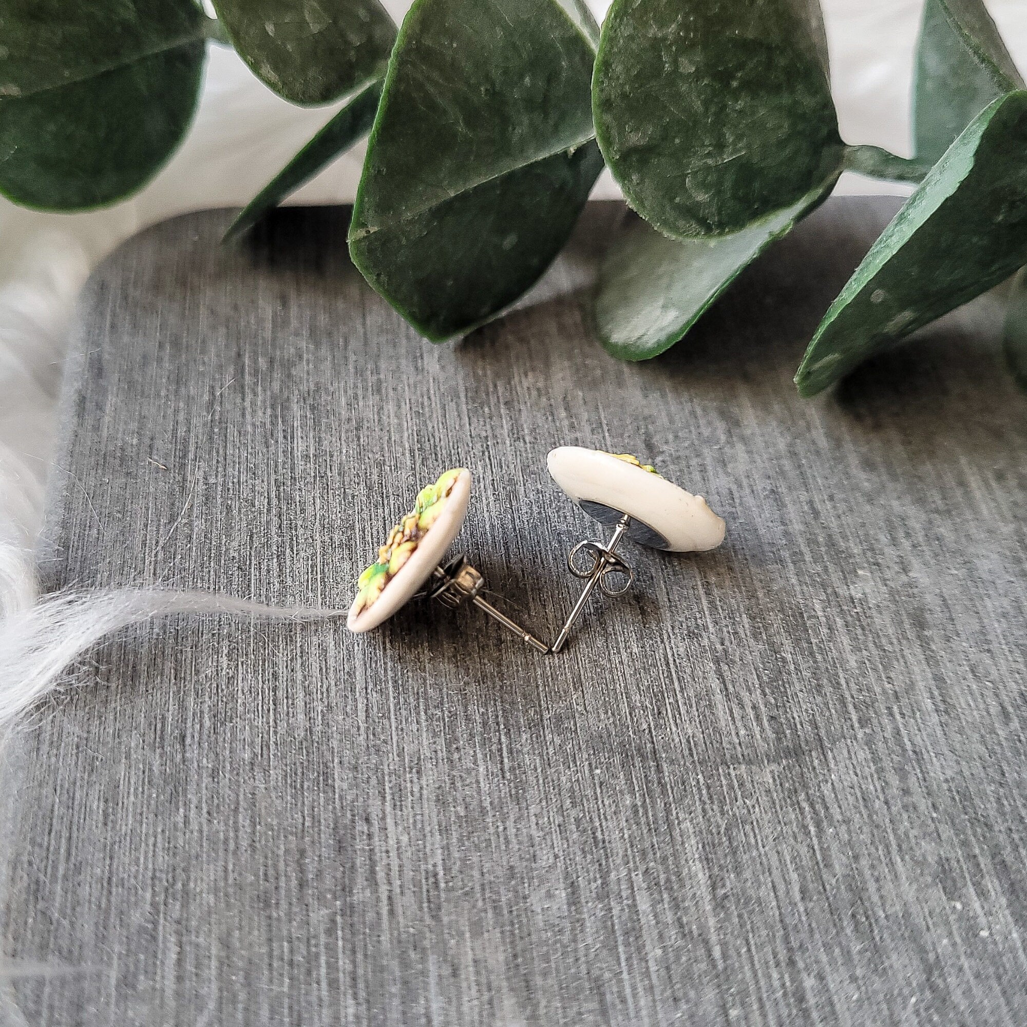 Teochew Steamed Fish and Xiao Bai Cai in Oyster Sauce Mismatched Ear Studs Set Etsy UK