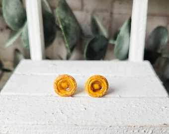 Portuguese Egg Tart Earring Studs