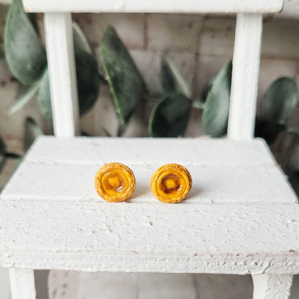 Portuguese Egg Tart Earring Studs