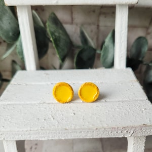 Egg Tart Earring Studs