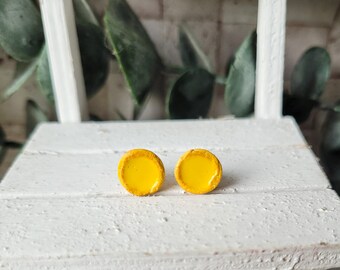 Egg Tart Earring Studs
