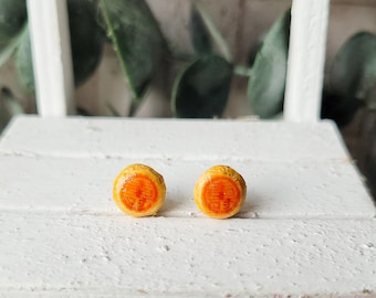 Tau Sar Piah (Mung Bean Paste Pastry) Earring Studs