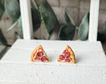 Pepperoni Pizza Earring Studs