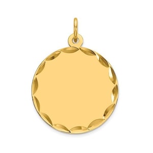 1 inch Gold Plated over Sterling Silver Engravable Round Polished Disc Charm