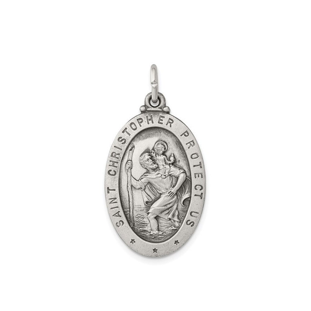 Antique Silver St Christopher Medal - Etsy