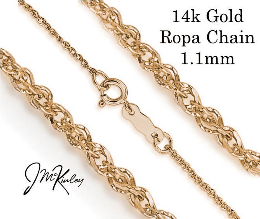 STUNNING 14k Gold Ropa Chain, 18 Inch Chain 1.1mm, Like a Rope Chain ...